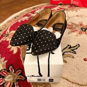 DV by Dolce Vita Black and Tan Polka Dot Flats